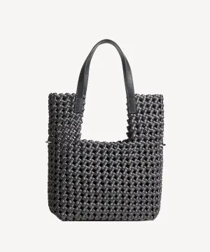 Trendy 2 PCs Set Woven Small Handle Bag