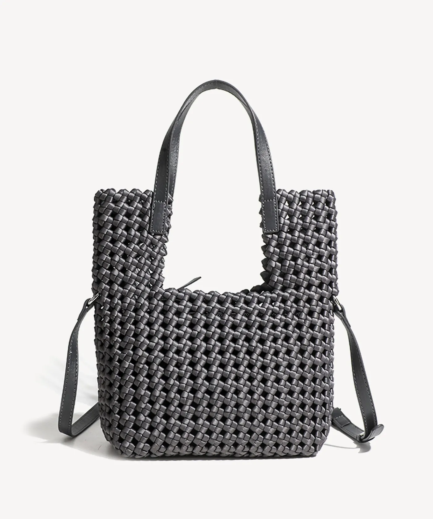 Trendy 2 PCs Set Woven Small Handle Bag