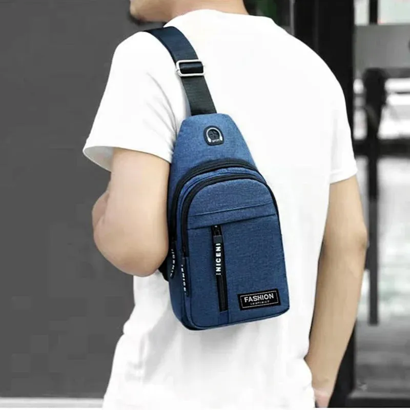 Trendy & Stylish Men’s Casual Oxford Chest Bag | Waterproof, Multifunctional Shoulder Messenger Bag – Easy Gift for Him