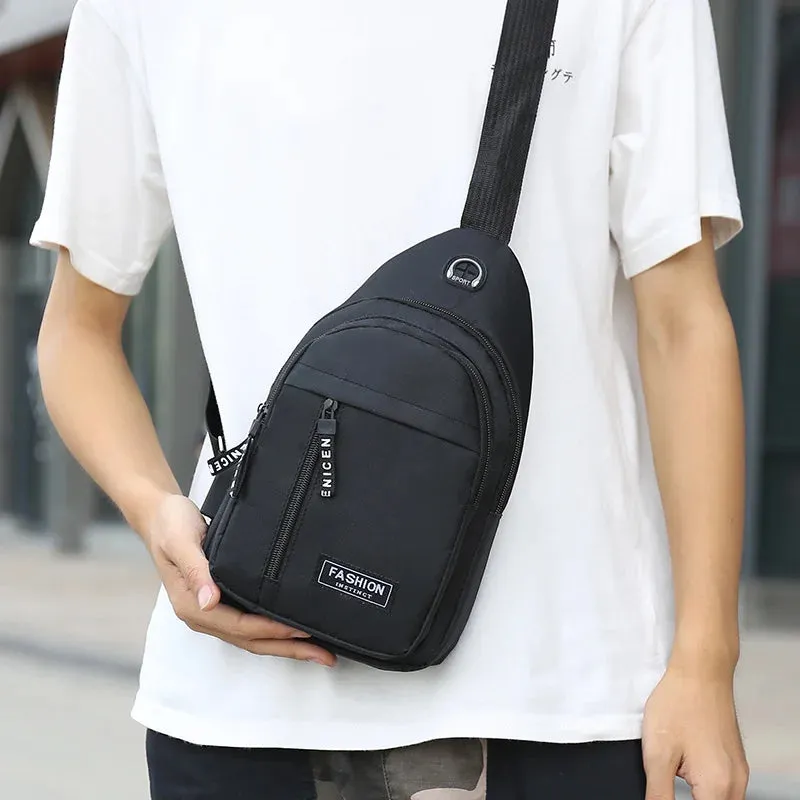 Trendy & Stylish Men’s Casual Oxford Chest Bag | Waterproof, Multifunctional Shoulder Messenger Bag – Easy Gift for Him