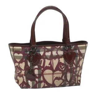 Trendy Inspired Burberry Nova Check Tote Bag Pvc Leather Red Auth Hk959