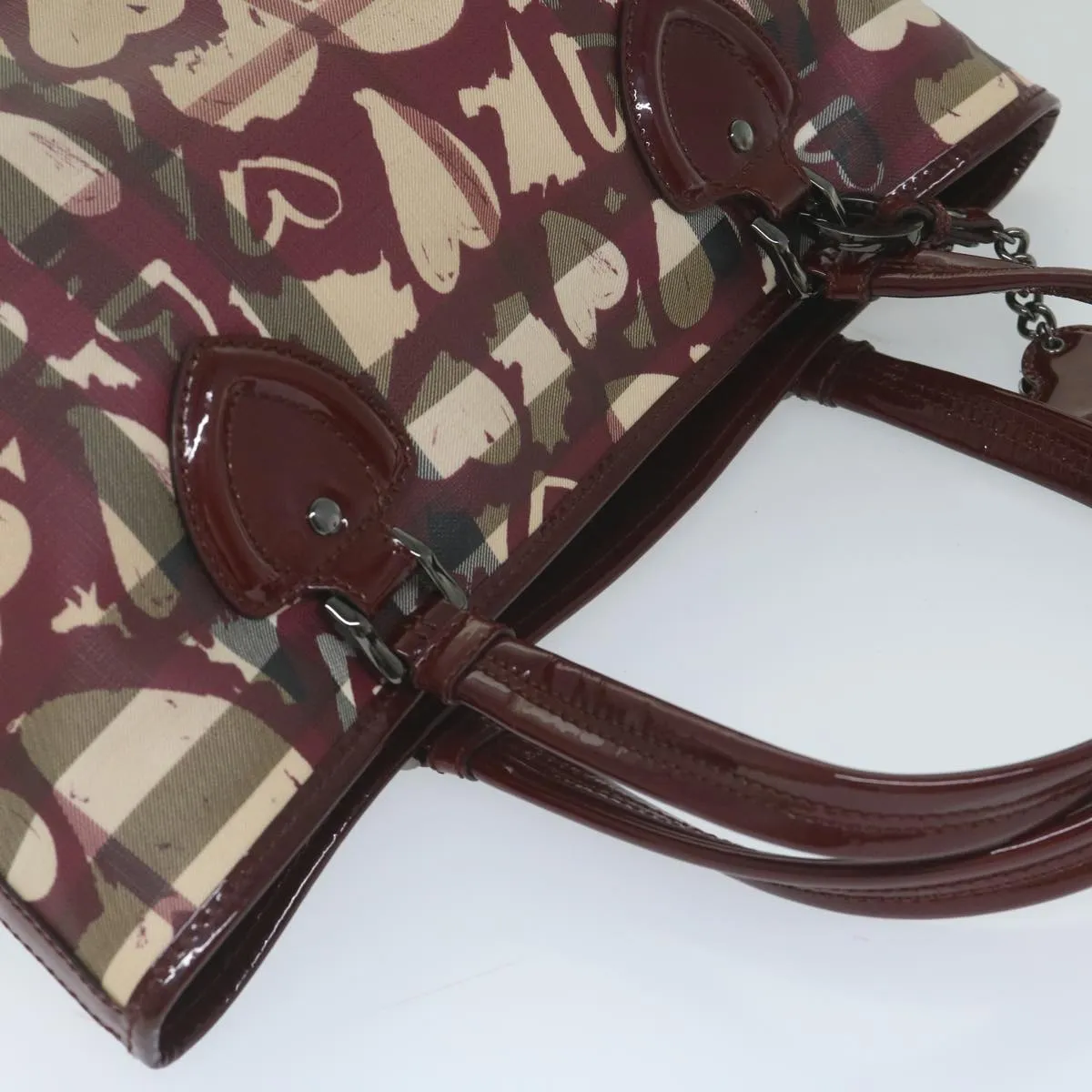 Trendy Inspired Burberry Nova Check Tote Bag Pvc Leather Red Auth Hk959