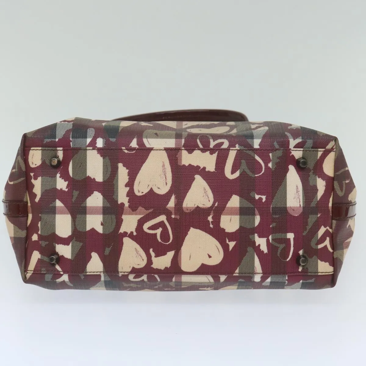 Trendy Inspired Burberry Nova Check Tote Bag Pvc Leather Red Auth Hk959