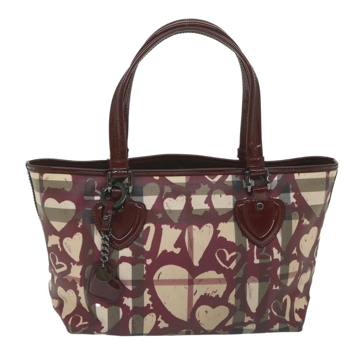 Trendy Inspired Burberry Nova Check Tote Bag Pvc Leather Red Auth Hk959