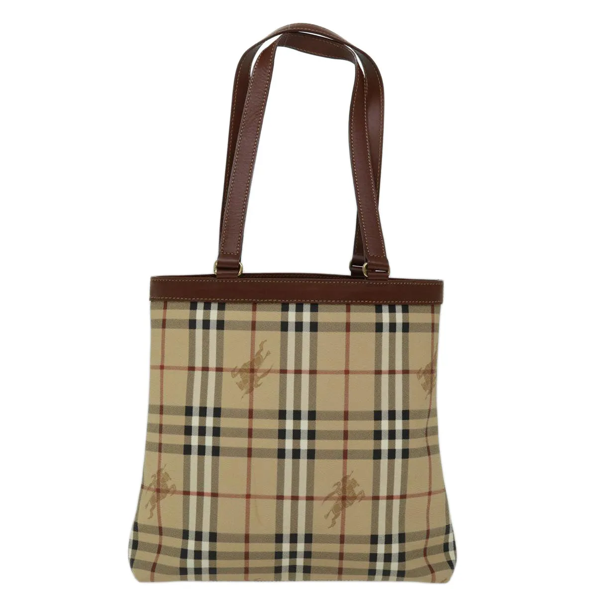 Trendy Inspired Burberryss Nova Check Tote Bag Pvc Beige Auth Yk11163
