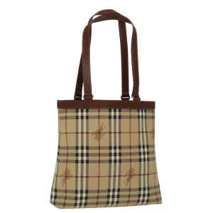 Trendy Inspired Burberryss Nova Check Tote Bag Pvc Beige Auth Yk11163