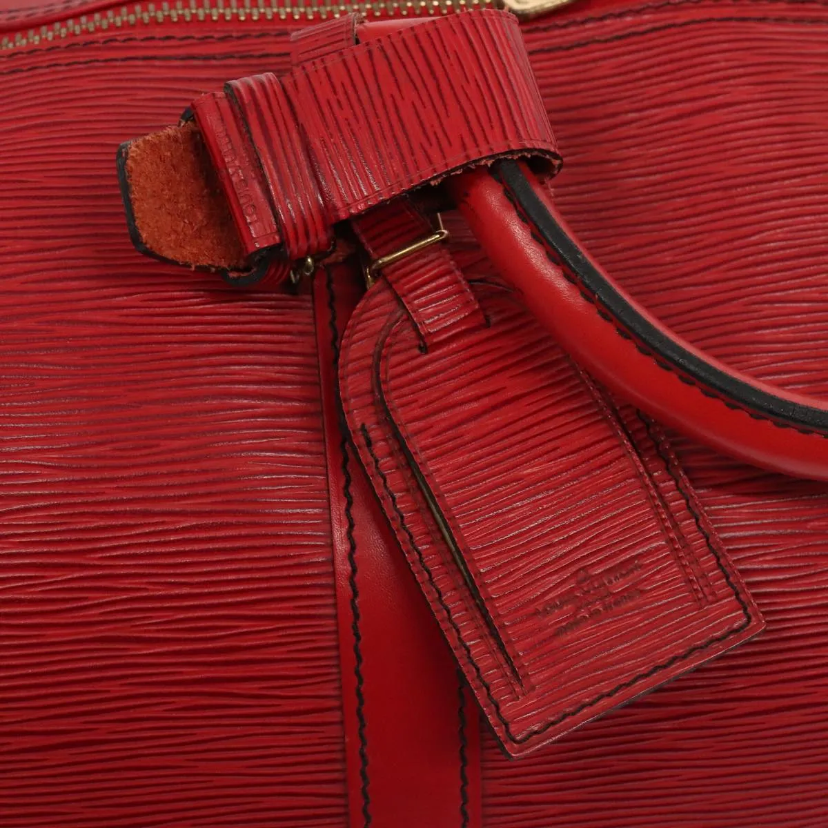 Trendy Inspired Louis Vuitton Epi Keepall 60 Boston Bag Red M42947 Lv Auth 88369