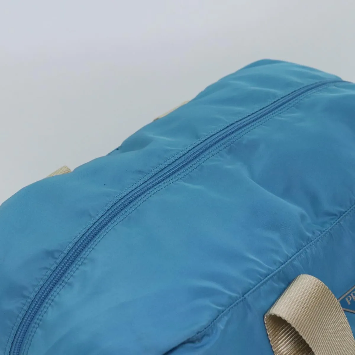 Trendy Inspired Prada Boston Bag Nylon Light Blue Auth 77639