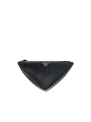 Triangle Smooth Leather Crossbody Bag