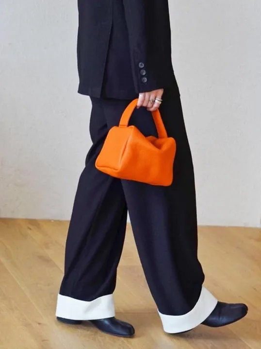 TROW Square 90's Top Handle Bag in Leather