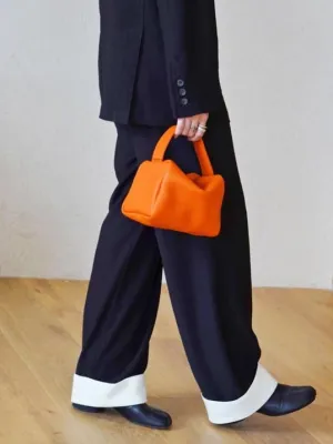 TROW Square 90's Top Handle Bag in Leather