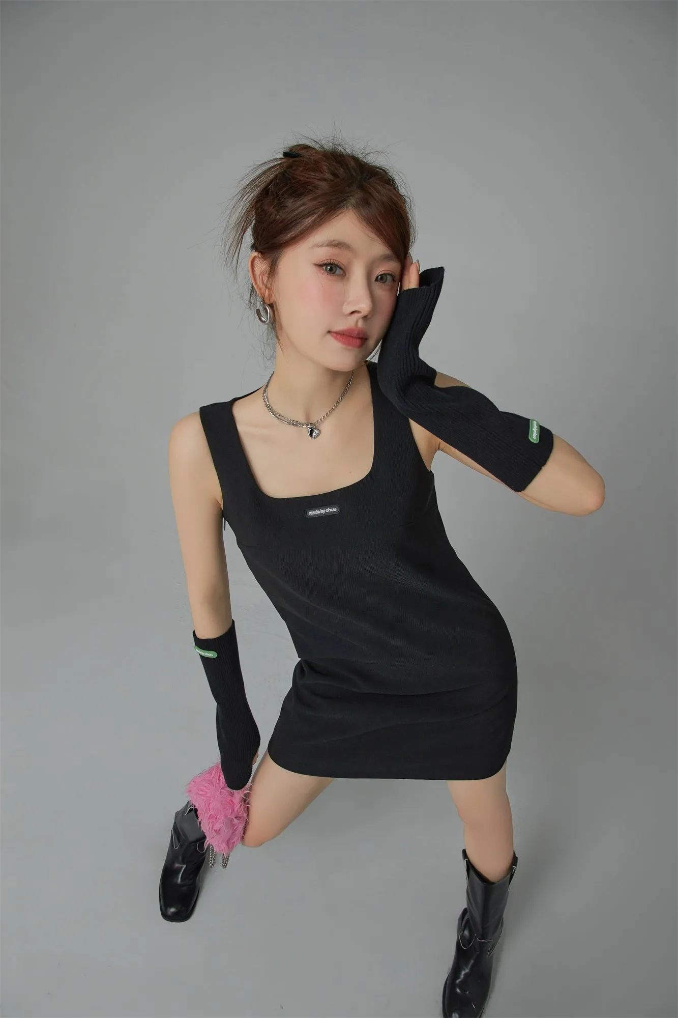 U-Neck Mini Dress