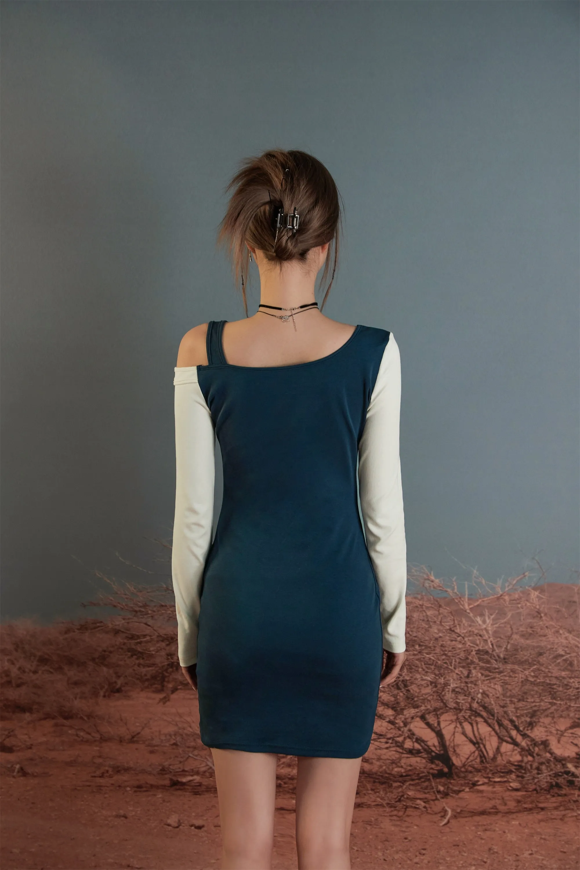 Unbalanced Cross Straps Off Mini Dress