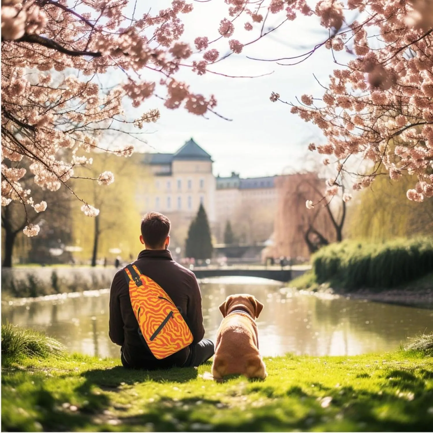 Unisex Sling Bag 80s 90s Geometry Shoulder Backpack Funny Chest Bags Casual Daypack For Travel Hiking Outdoor Sports