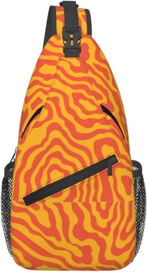 Unisex Sling Bag 80s 90s Geometry Shoulder Backpack Funny Chest Bags Casual Daypack For Travel Hiking Outdoor Sports