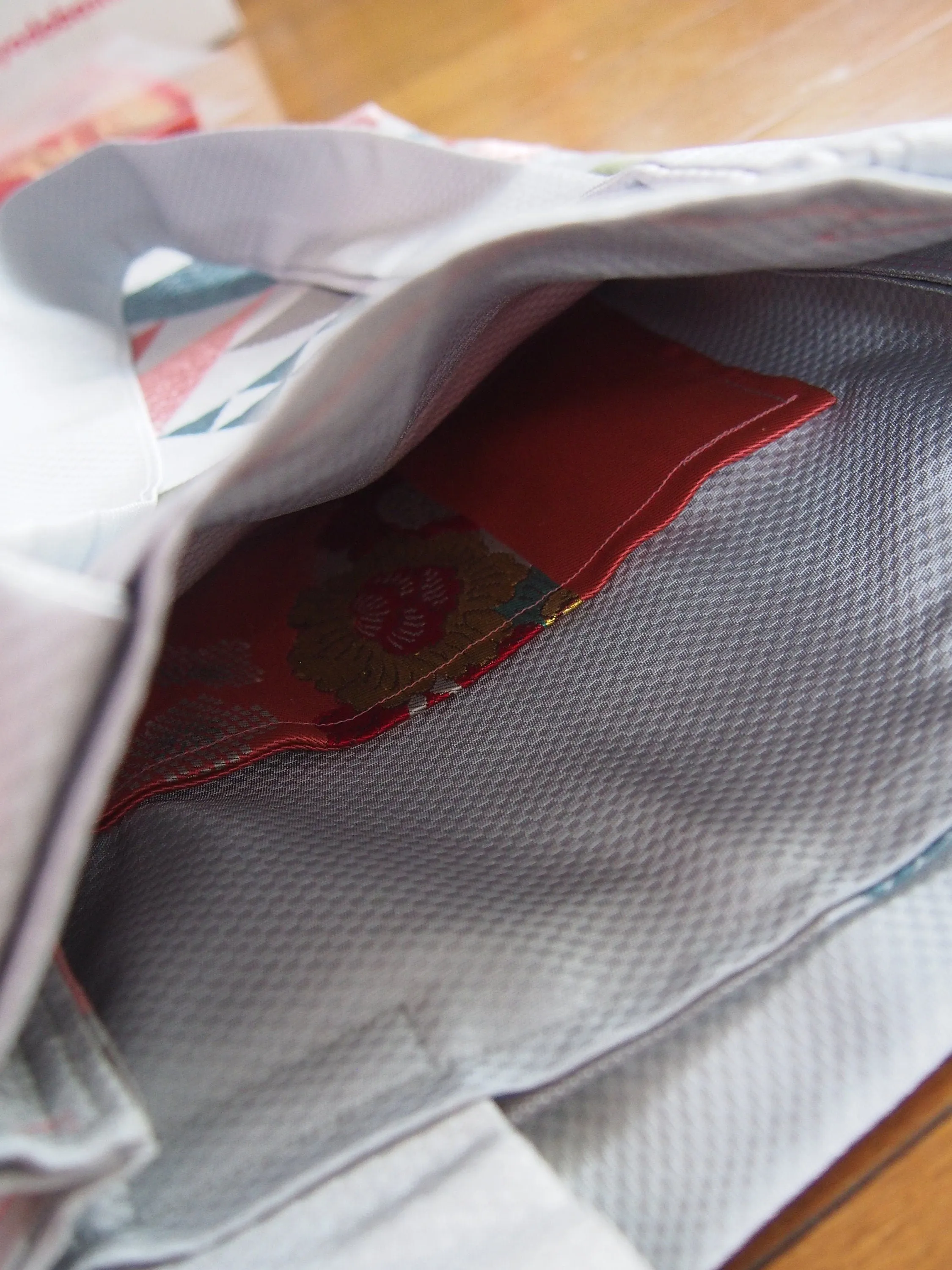 Upcycled kimono handmade bag - vintage obi tote bag
