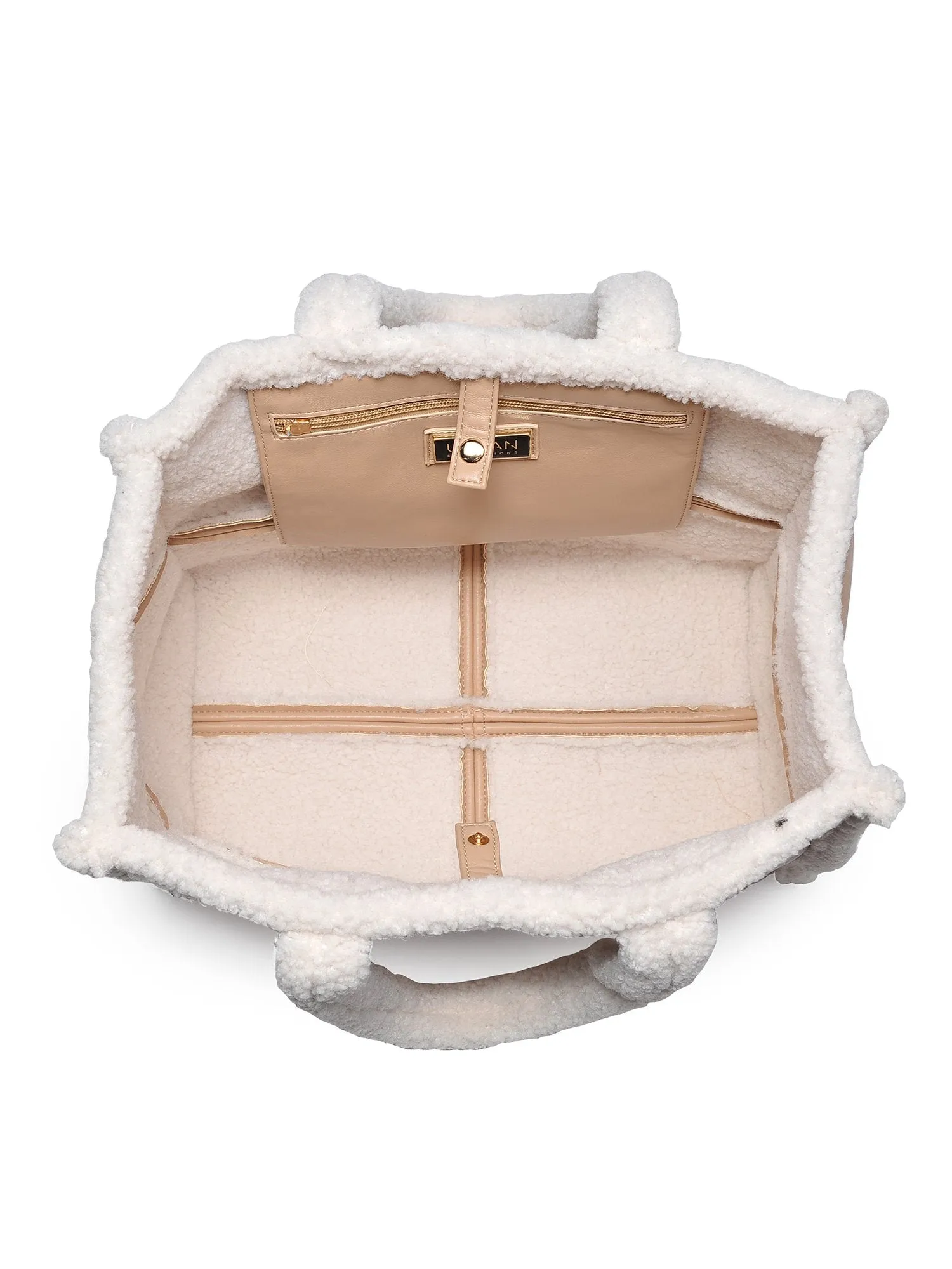 Urban Expressions Faux Shearling Trim Tote Bag - Brands We Love