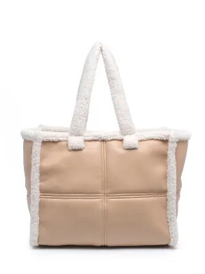 Urban Expressions Faux Shearling Trim Tote Bag - Brands We Love