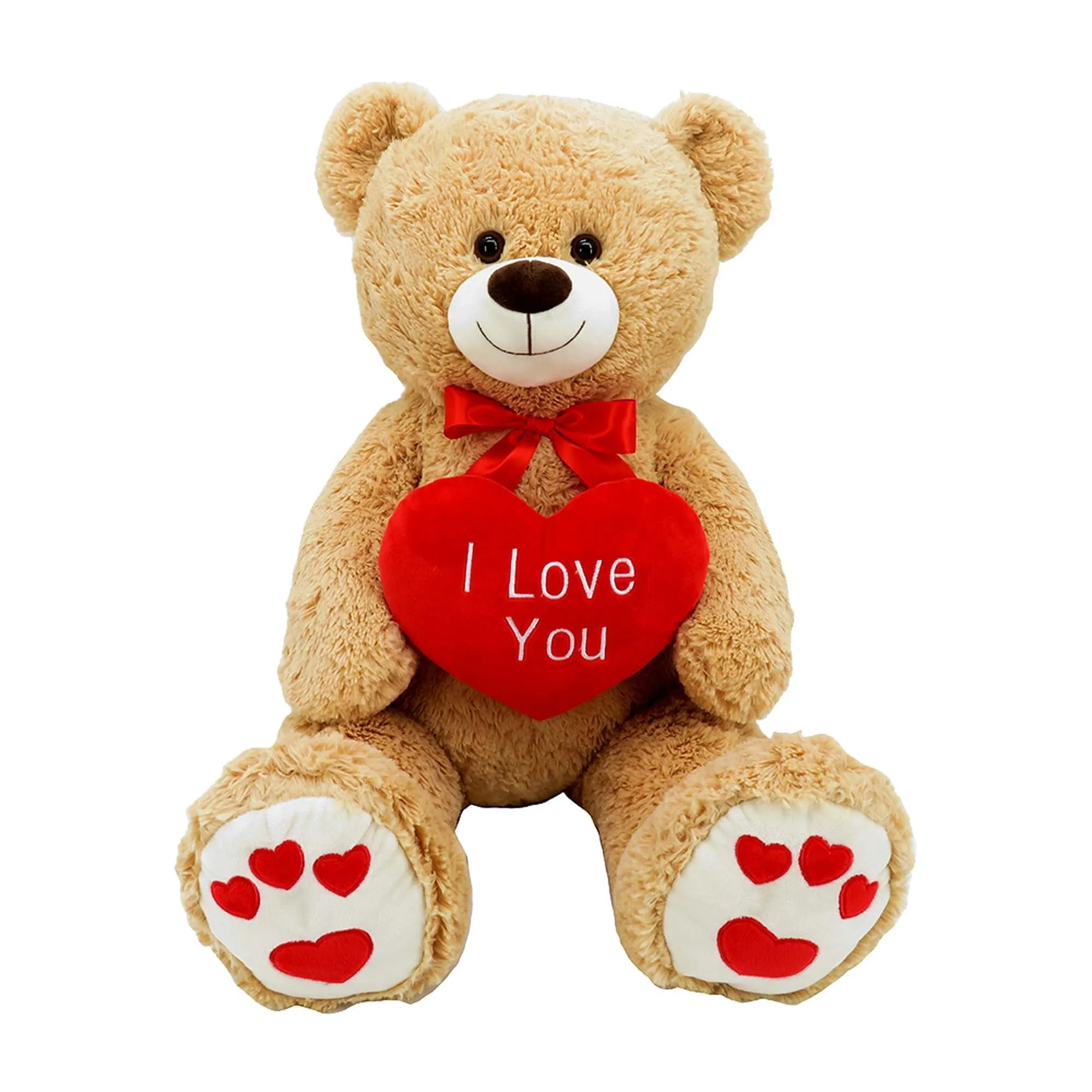 Valentine's Day Giant Teddy Bear Plush, Light Brown, 36 Inches, 1 Count