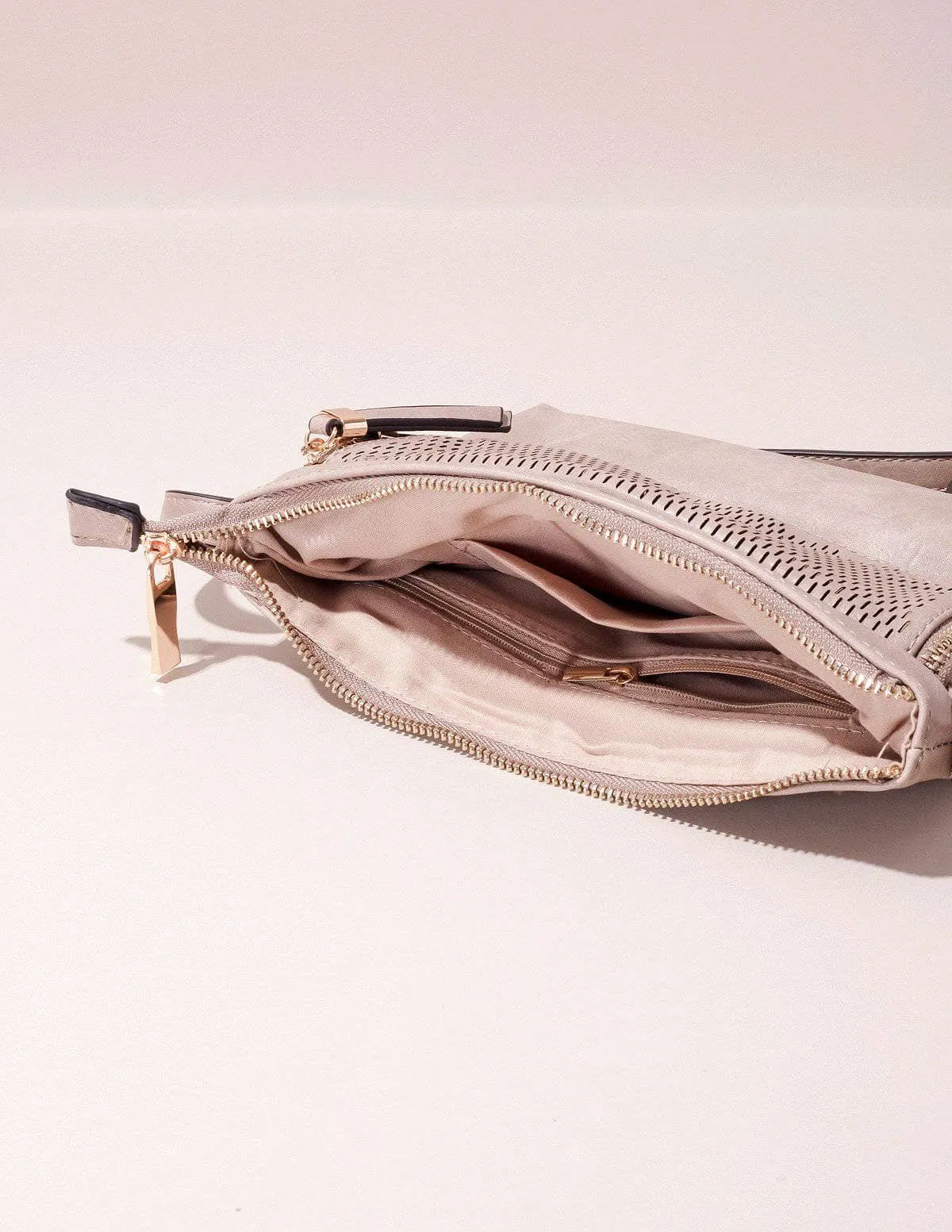 Vegan Leather Crossbody Zara Bag - Stone