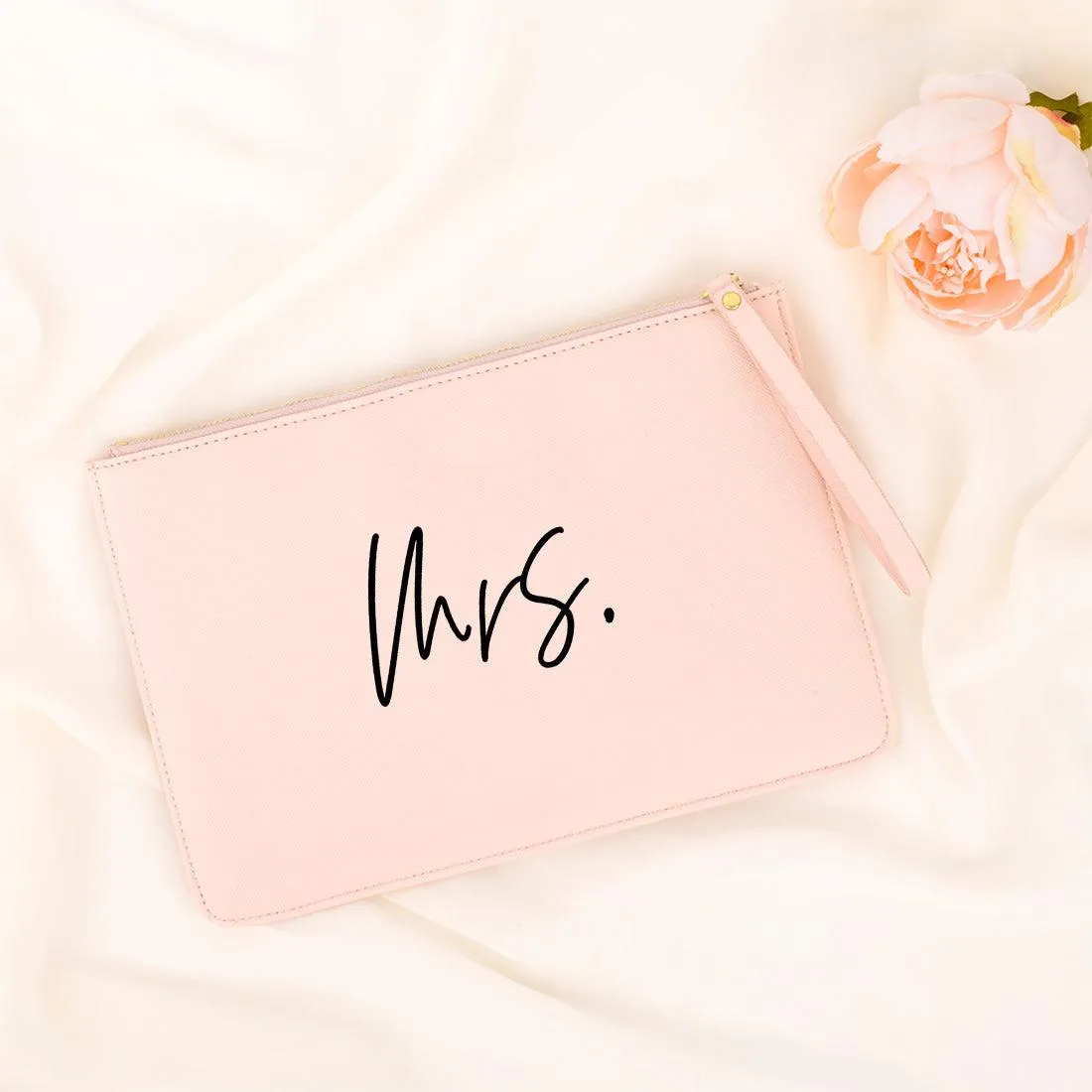 Vegan Leather Wristlet Clutch Purse Pouch Bag for Bride