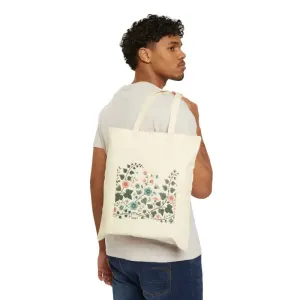 Vibrant Flowers Cotton Canvas Tote Bag
