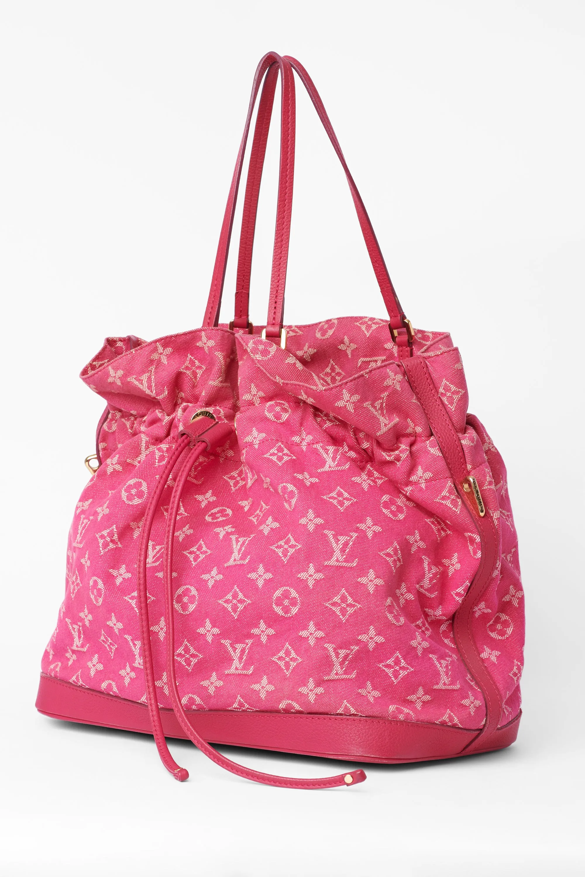 Vintage 2000's Pink Denim Monogram Bucket Bag