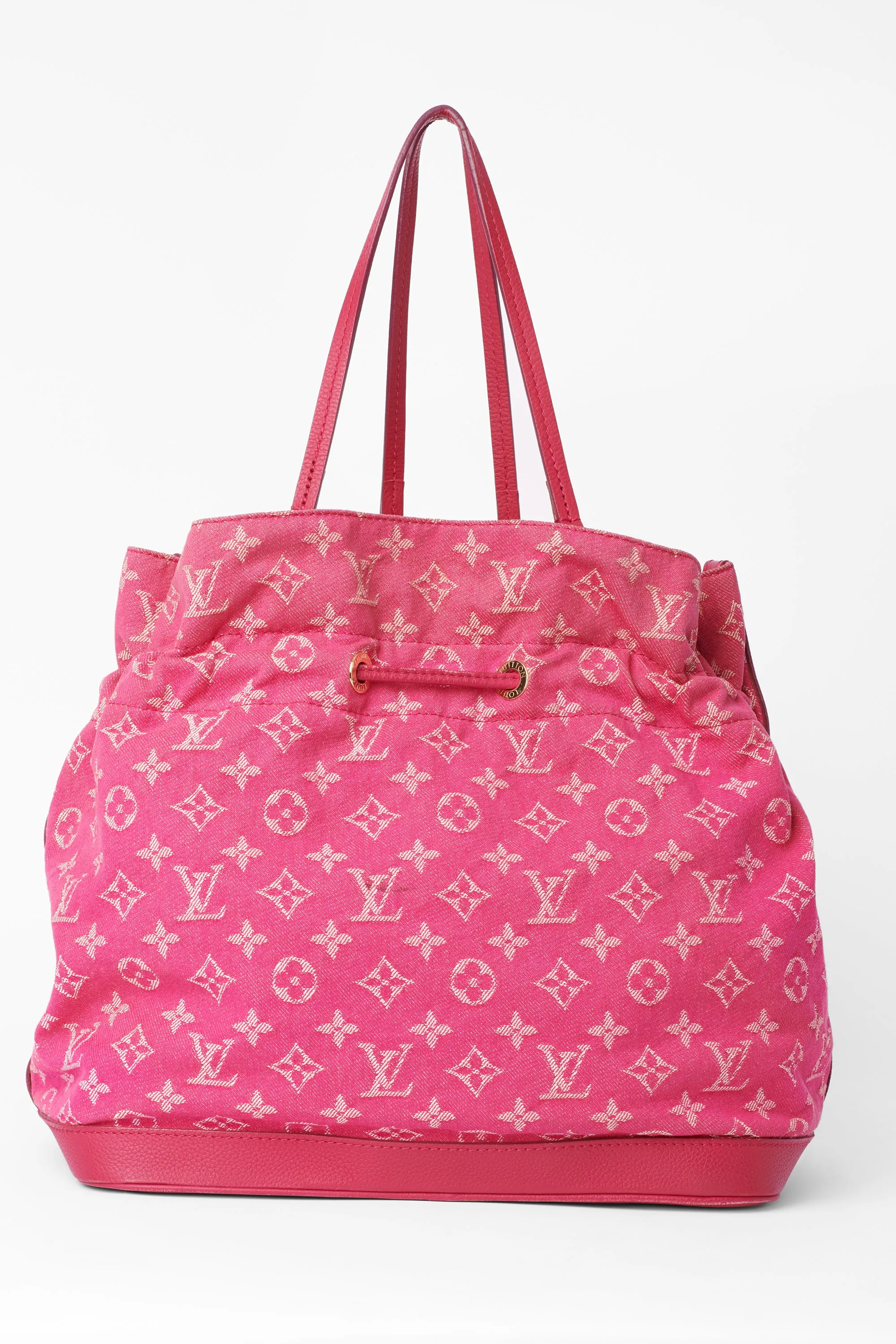 Vintage 2000's Pink Denim Monogram Bucket Bag