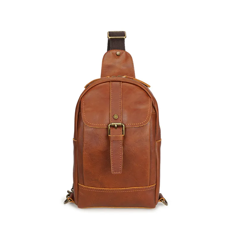 Vintage Exercising Cowhide Leather Chest Bag