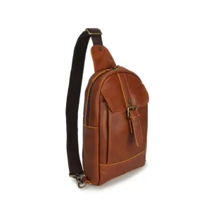 Vintage Exercising Cowhide Leather Chest Bag