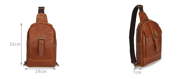 Vintage Exercising Cowhide Leather Chest Bag