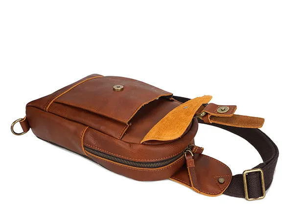Vintage Exercising Cowhide Leather Chest Bag