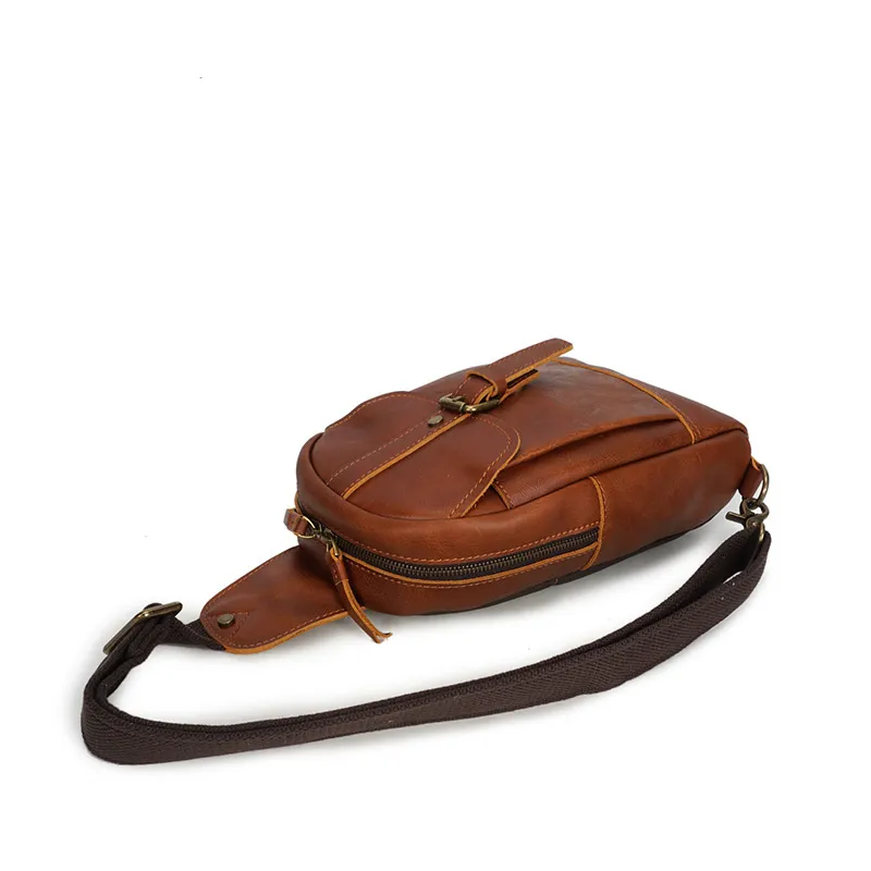 Vintage Exercising Cowhide Leather Chest Bag