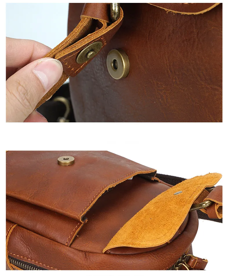 Vintage Exercising Cowhide Leather Chest Bag
