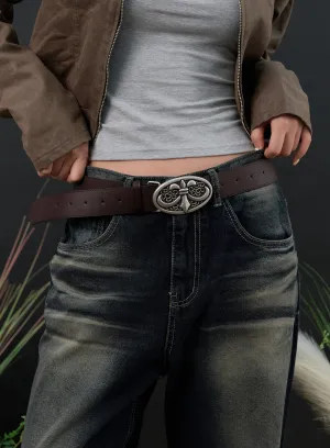 Vintage Faux Leather Belt IS306