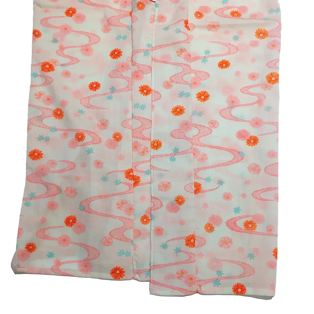 Vintage Floral Pattern Orange Nagajuban