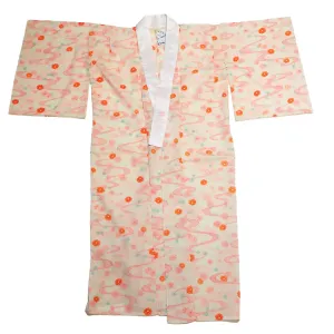 Vintage Floral Pattern Orange Nagajuban