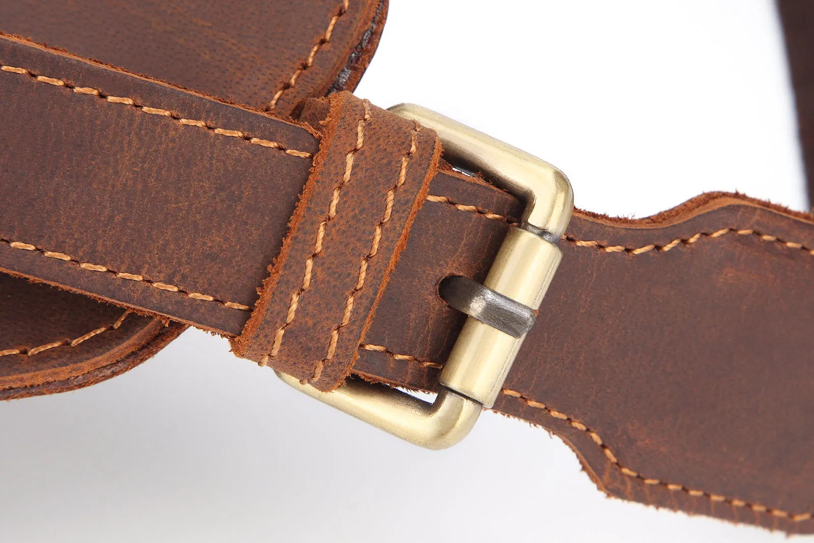 Vintage Handmade Full Grain Leather Waist Bag #M8170