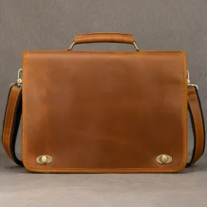 Vintage Leather Laptop Messenger Bag