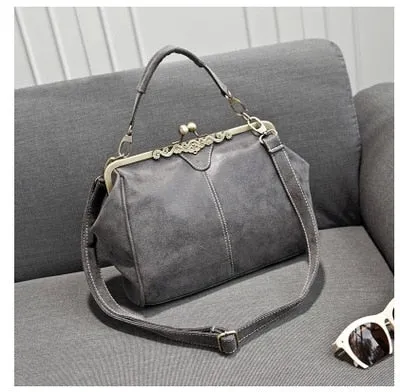 Vintage Luxury PU Leather Shoulder Bag – Retro Clip Handbag, Tote & Crossbody Messenger Purse for Women