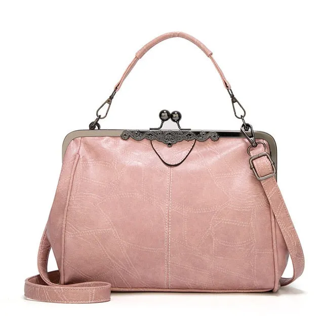 Vintage Luxury PU Leather Shoulder Bag – Retro Clip Handbag, Tote & Crossbody Messenger Purse for Women