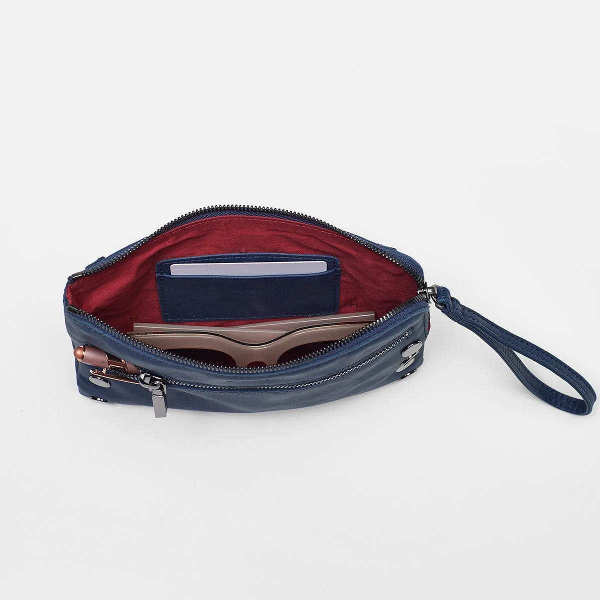 Vintage Navy And Gunmetal Small Nash Handbag