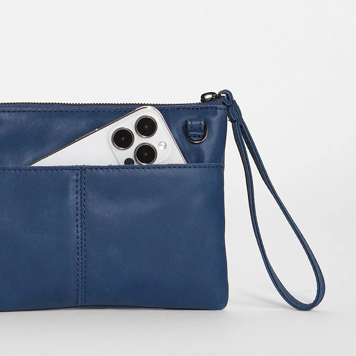 Vintage Navy And Gunmetal Small Nash Handbag