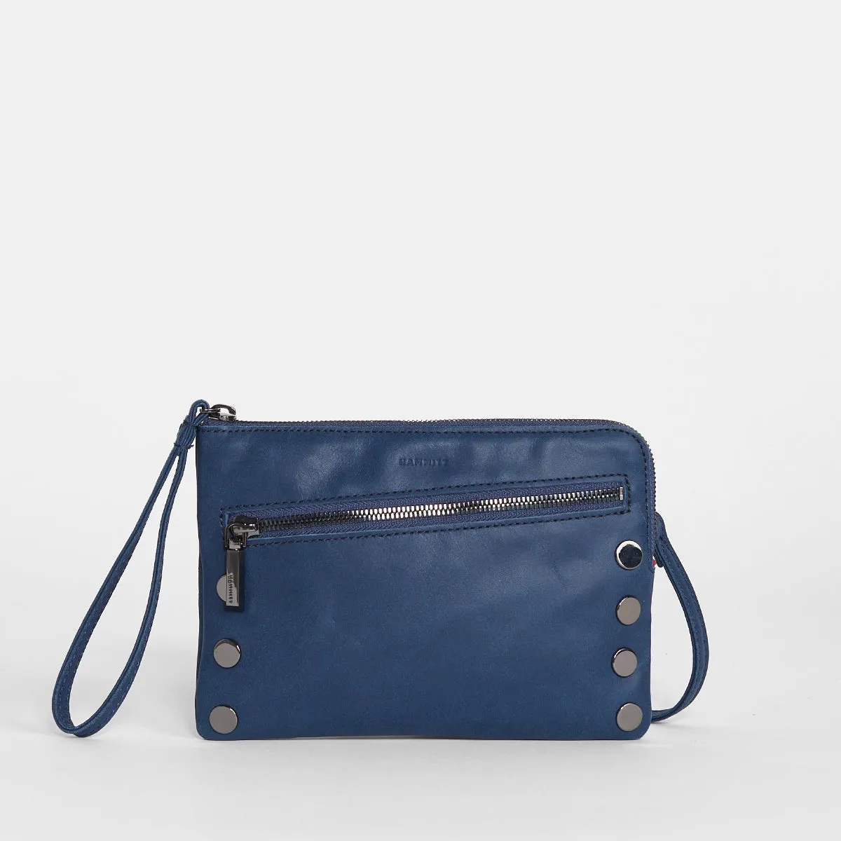 Vintage Navy And Gunmetal Small Nash Handbag