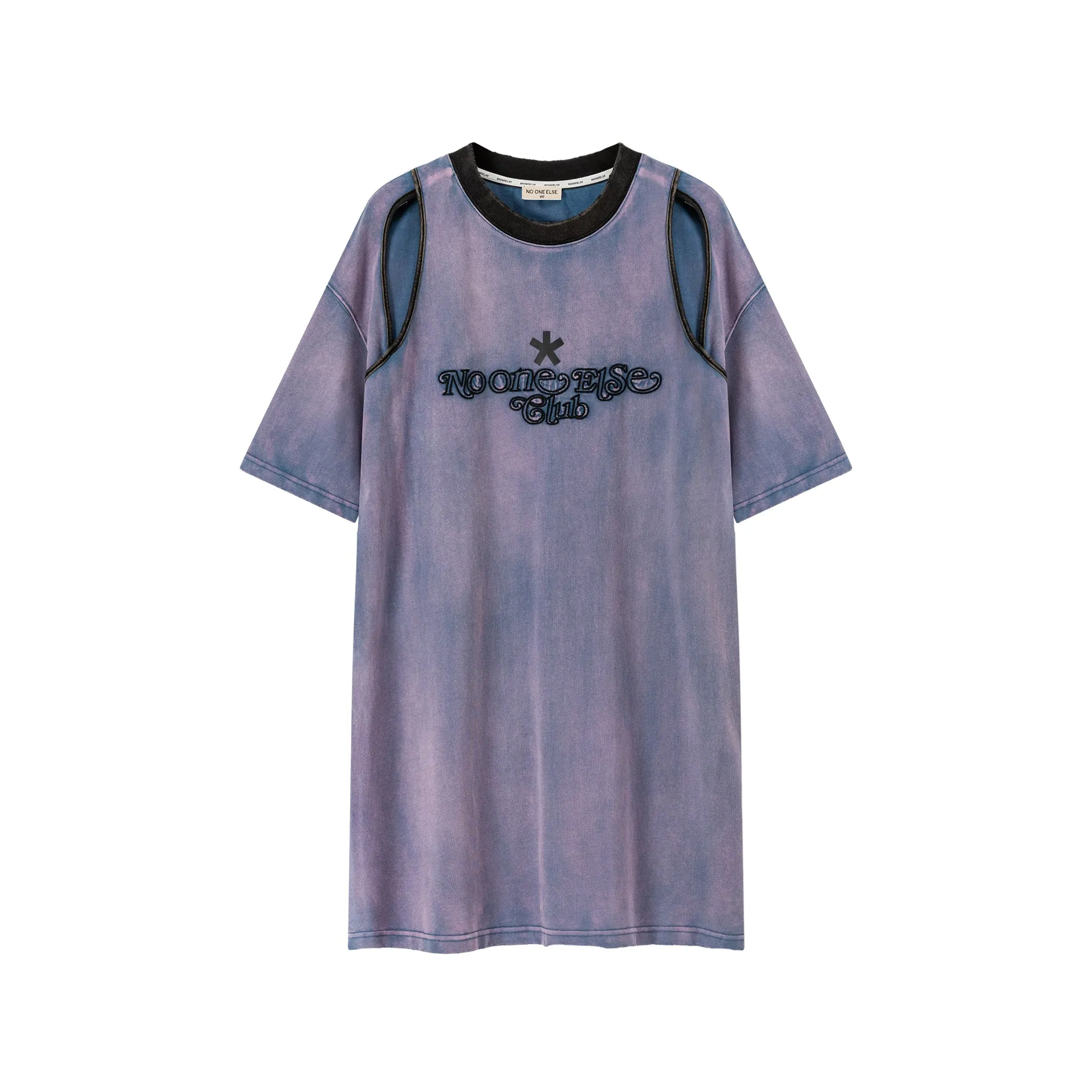 Vintage Open Shoulders Mini Loose Fit T-Shirt Dress