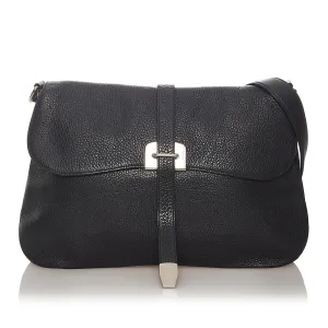 Vintage Prada Leather Shoulder Flap Messenger  Bag Large 2001 W/Authenticity card