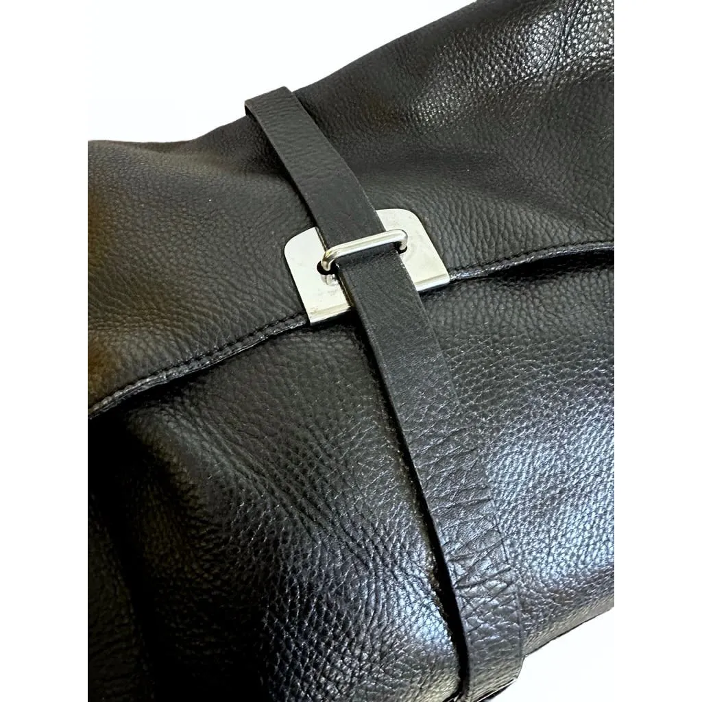 Vintage Prada Leather Shoulder Flap Messenger  Bag Large 2001 W/Authenticity card
