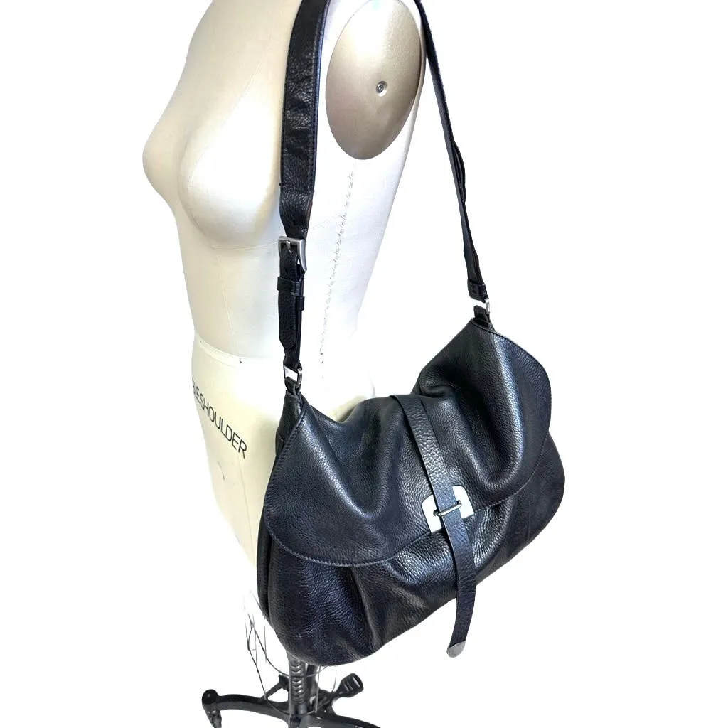 Vintage Prada Leather Shoulder Flap Messenger  Bag Large 2001 W/Authenticity card