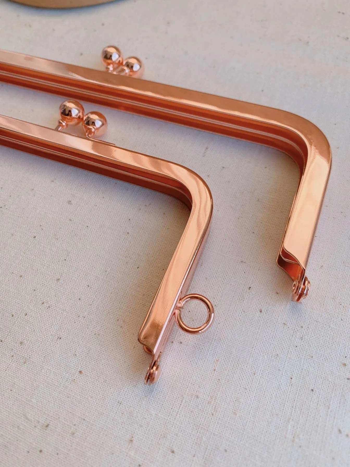 Vintage Rose Gold Bag Purse Frame Two Sizes 18cmx6.5cm /12cmx6.5cm