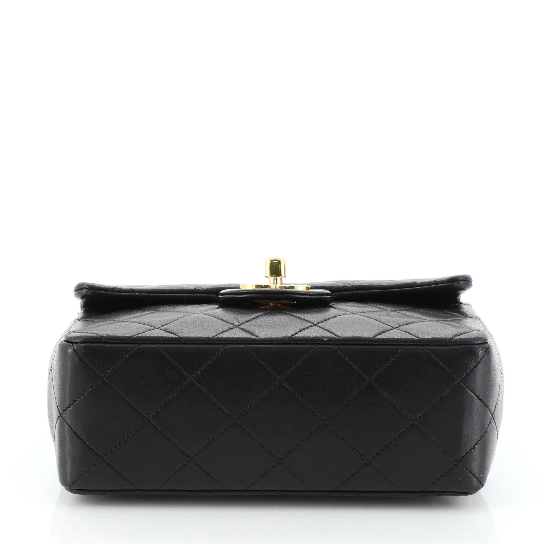 Vintage Square Classic Single Flap Bag Quilted Lambskin Mini